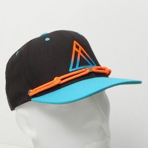 Findlay Hats Hat Cap Snap Back Black Teal Orange Rope Embroidered Flat Bill Mens